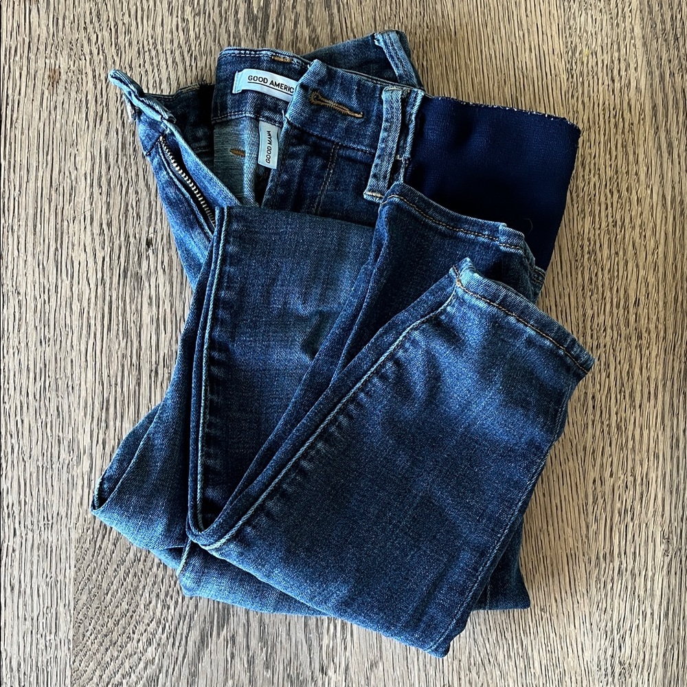 Good American Good Mama dark wash Jean maternity fits amazing pregnancy pant